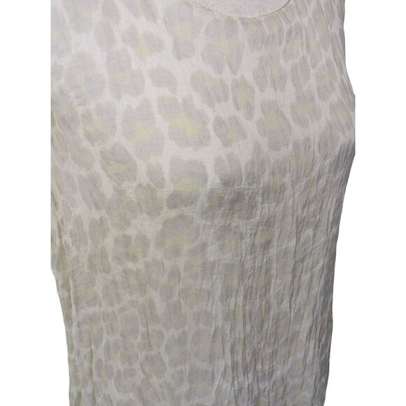 Elena Baldi Womens M Sleeveless Silk Top Round Neck Cream Double Layer Sequins - Picture 5 of 9